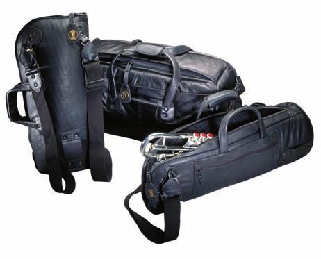 00 Instrument Cases and Bags: Trumpet Trumpet Case Covers 1842 For Trumpet Case No. 1804, (model with double handle), with zippered pocket (Approx. 22 x14 ) brown leather...$ 92.