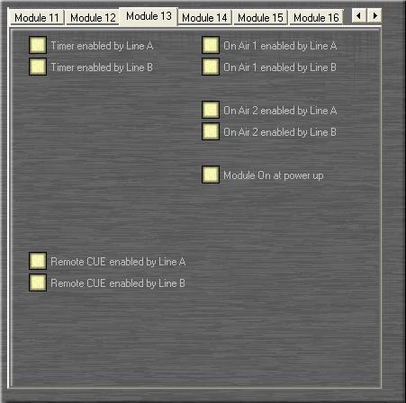 Windows Software Figure 24: Triple Module Settings Figure 25: Telco Module Settings Figure 24 and Figure 25 display the module settings for the Telco and the Line modules.