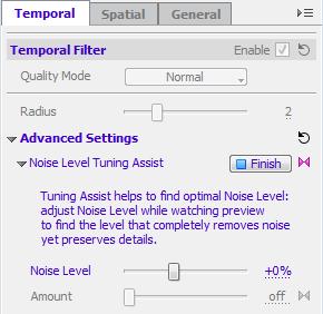 Another way is to adjust the value of the Temporal Filter > Advanced Settings > Noise Level parameter to compensate for the inaccuracy of the noise profile.