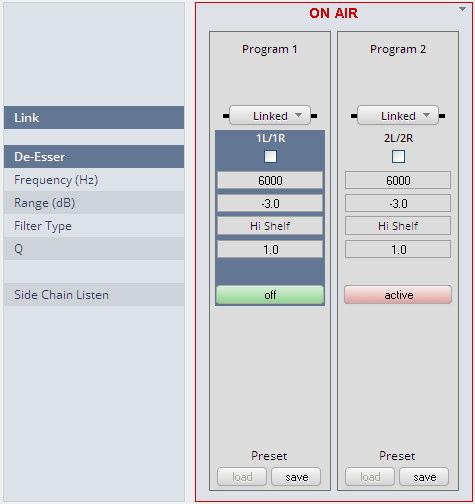 Setup GUI AUDIO PROCESSOR Fail Over Fail Over MODE Dual Mono The D*AP4 offers a fail over circuit for automatic operation. It will switch to 2L/R in case 1L/1R fails.