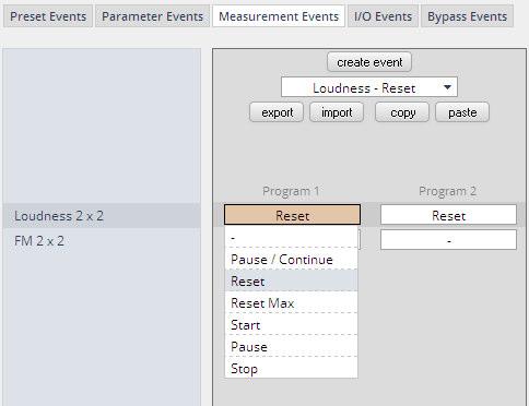 Setup GUI EVENTS Events I/O Events At the moment I/O events are limited to control the GPOs of the D*AP4: Each GPO (when incorporated into that I/O event) can be set to the behavior as