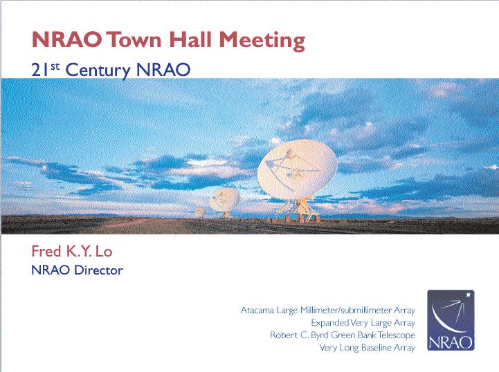 Power Point Presentations Page 1 of the template is the cover for all presentations at an NRAO Users Committee meeting.