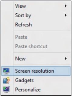 2. Right-click on the desktop and click Screen resolution. 3. Click Multiple displays to choose a display selection.