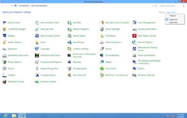 Windows 8 Start Windows 8 Right click and click All apps at the bottom-right of the screen.