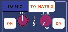 Sending the signal from an input channel to the MATRIX buses If the send-destination MATRIX bus is assigned as stereo, the left knob of the two adjacent TO MATRIX SEND LEVEL knobs will operate as the