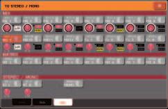 6Output channel operations Sending signals from MIX channels to the STEREO/MONO bus Use the navigation keys to access the OVERVIEW screen that includes the MIX channel you want to send to the STEREO/