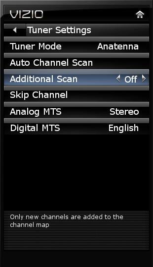 E320ME 5 Scanning for Channels Before the TV can detect and display channels and their associated information, you must scan for channels.