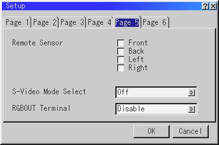 [Page4] Clear Lamp Hour Meter: Resets the lamp clock back to zero. Pressing this button appears a confirmation dialog box. To reset the lamp usage hour, press "OK".