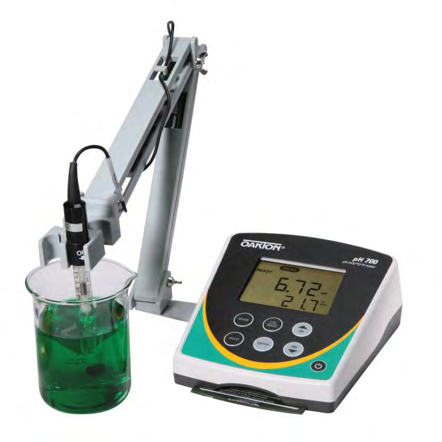 Benchtop Meters 700 Meter OUR MOST ECONOMICAL BENCHTOP METER-NOW WITH A SPACE-SAVING FOOTPRINT AND EASIER-TO-READ DISPLAY! Shown with electrode holder.