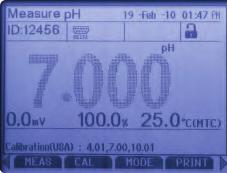 Benchtop Meters /Ion 2700 Meter ADVANCED METERS THAT MEET GLP REQUIREMENTS Unstable reading is faded Reading turns solid when stable.