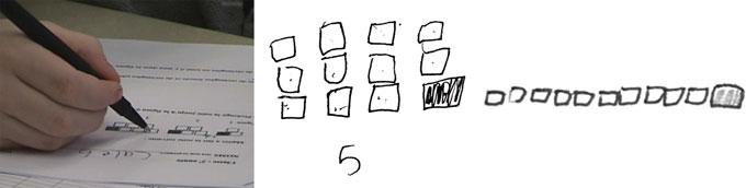 18 2 Semiotics in Theory and Practice in Mathematics Education Fig. 2.2 Left Carlos, counting aloud, points sequentially to the squares in the top row of Term 3. Middle Carlos s drawing of Term 5.