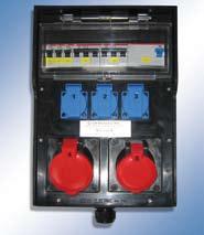 12 Distribution board, solid rubber 7400 Type 7400 / 370 x 265 x 132 mm 233521 max. 6 x shock-proof 2 x SCG M25 6x LP 16A.1P.