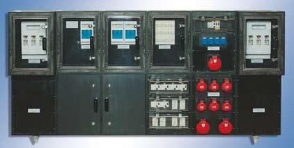 16 Distribution board combination, solid rubber 7900 available with wall fittings or 2 C profile rails.