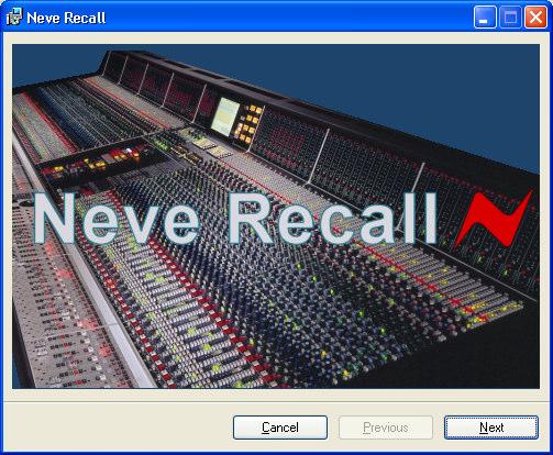 Installation for PC 12 - Recall Software Installation Neve Recall software allows settings from the 8816 to be stored on a PC or