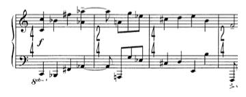 Ex. 3.3. Heterophony as seen in Sonata Ostinato, mm. 1-4. Ex. 3.4. Heterophony as seen in the music of Ceylon.