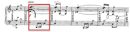 meticulous arrangement of the trichord motive lends itself to a somewhat unexpected sense of symmetry and cohesion between horizontal melodic lines, vertical chord structures, and the physical