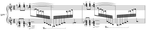 98 Example 6.49. Villa-Lobos, Mômoprecóce, finale., mm. 93-96, piano. A new element is introduced in the beginning of the B section.