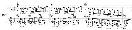 67 Carnaval, as shown in Example 6.5. Here the piano plays the accompaniment, while the oboe and bassoon expose the theme that will appear later in the solo piano section.