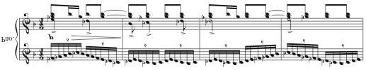 74 Example 6.16. Villa-Lobos, Mômoprecóce, 2 nd mvt., mm. 58-60, viola. The increasingly faster figures culminate in the climax of the B section from measures 64-72.