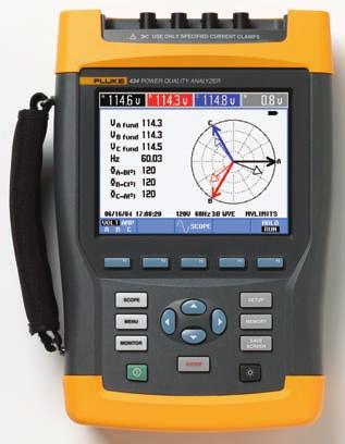 Fluke 430 Series Three-Phase Power Quality Analyzers Technical Data Pinpoint power problems faster, safer and in greater detail The Fluke 434 and 435 three-phase power quality analyzers help you