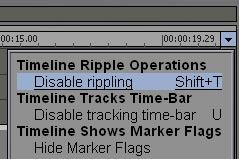 Timeline Ripple Mode Before you start editing In and Out Points on the Timeline, we need to discuss the concept of Rippling, which is a description of how clips interact in a project.