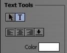 Justification Buttons Below the Edge and Shadow boxes are four buttons for aligning text. The first three are justification buttons commonly found in word processing programs.