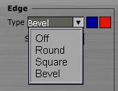 It will not be reproduced when you Output to Switcher or Save the page as an image. Edge Type From the pull down menu, you can choose from three edge types: Round, Square, and Bevel.