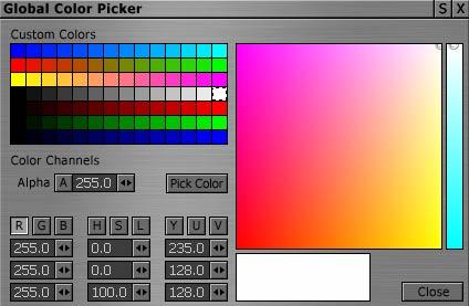 Chapter 14: Color Picker Choosing color is essential to specific areas of the VT[4]: for font attributes, for graphics and for keying. In VT[4], you also can color-code panels and files.