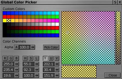 Creating a Swatch with Transparency 1. Select a swatch in the Palette. 2. In the Alpha Channel box, enter a value of 100, making the swatch semi-transparent.