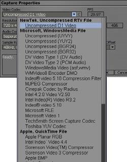 Options 4. On the Options tab, click the Capture Properties button. The first task is choosing the video codec.