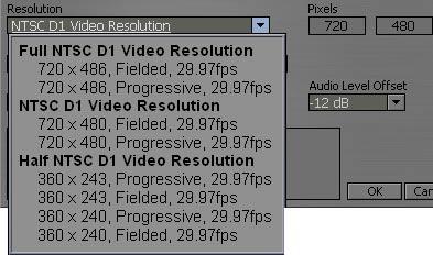 10 Compression Filter will not work with a 720x486 resolution; you must use 720x480. 8. Next, you need to specify your Format resolution for the clip you are recording.