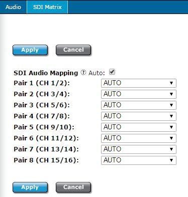 NOTE : SDI Audio Matrix can be used for audio duplication.