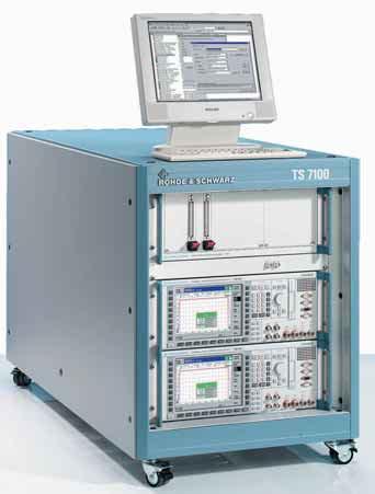TS7100 features in brief TS7100: example of a 2-channel ultralow-profile configuration with PSU and switch matrix fitted to rear of rack High throughput by parallel testing of cellular phones All