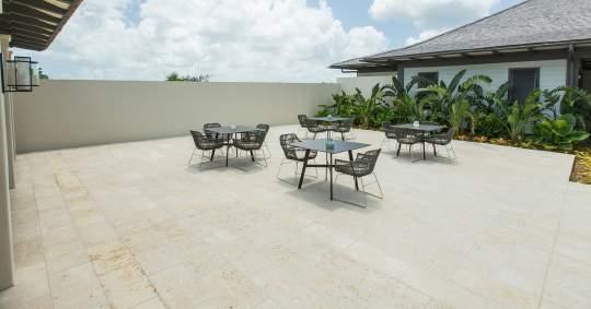 POOL TERRACE in front of living room Size: 50 ft wide by 90 ft long - 4,500 sq.