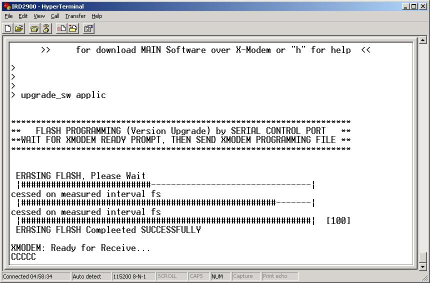 User Manual Software Download 3. To use the Boot Application, type upgrade_sw applic.