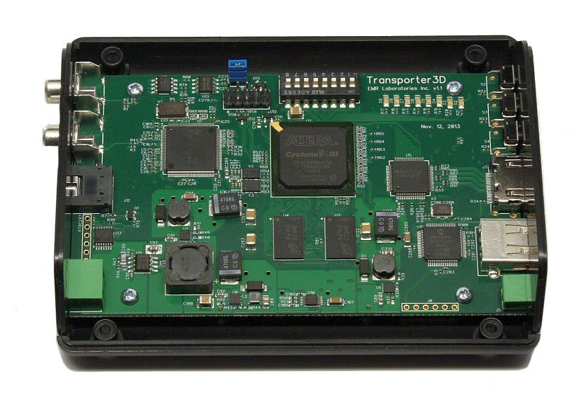 Overview The Transporter3D is a single board purpose built processing engine leveraging an Altera Cyclone III FPGA (EP3C80F484C7N) for video processing.