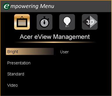 17 Acer Empowering Technology Acer Empowering Key provide four Acer unique functions, they are "Acer eview Management", "Acer etimer Management", "Acer epower