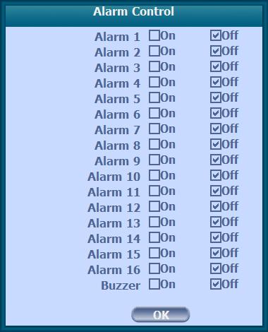 15) Alarm Control You can control all alarms