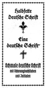 from Textura-influenced type ongoing in Germany at the time } VERY close to sans serif, though not quite FYI: } World War 1