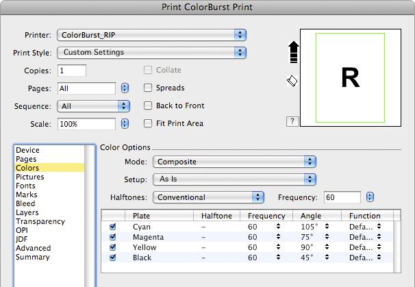 ColorBurst RIP Queue Series Mac OS X Printing from Applications: QuarkXPress 8 4 A3 (11.694 x 16.542 in) Super A3_B (12.958 x 19.014 in) A2 (16.542 x 23.389 in) B4 (10.125 x 14.333 in) B3 (14.