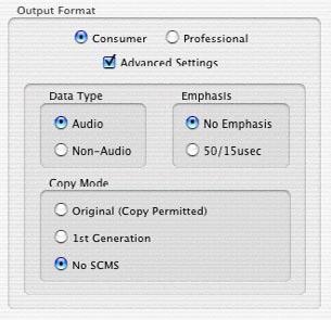 34 Delta 1010 User Guide Advanced Settings: Selecting this check box reveals several advanced features at the bottom of the S/PDIF tab.