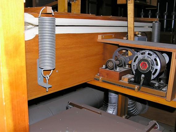 The sub bass chests is two rows deep and measures: 132" x 18" and is with pipes is 17' high.