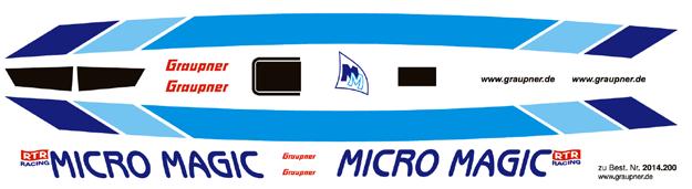 Intended use The MICRO MAGIC is a sailing model for use on waters. The MICRO MAGIC is designed exclusively to be used as a battery-powered, radio controlled model, any other use is not allowed.