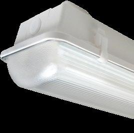 LED REPLACEMENT LUMINAIRES VTL8 8 LED Vapor Tight Gasketed white fiberglass housing White enamel painted steel gear tray (12) White plastic molded retaining latches (4) Stainless steel mounting