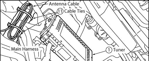 13) Connect the antenna connector to the tuner as shown (figure 18). a) Bundle the excess antenna cable.