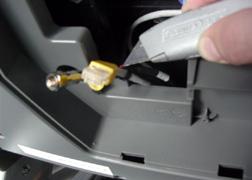 1) Remove the 2 screws holding the console back cover on and remove the