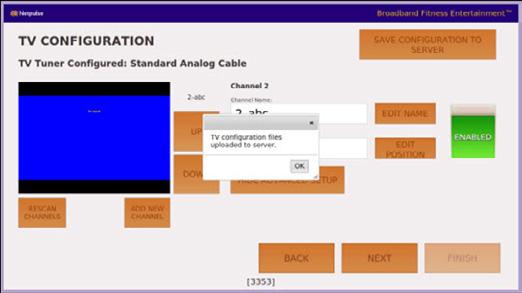 Programming The PCTV 4.4 Setting up the PCTV - Continued 2) When the scan is successful, the Save Configuration to Server screen will appear. Touch SAVE CONFIGURATION TO SERVER (Figure B).