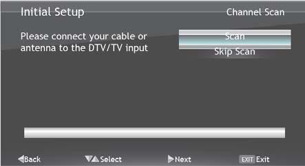 Chapter 4 Getting Started Your HDTV has a built-in setup Wizard that runs when you turn on your TV for