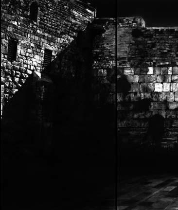 UNTITLED (WAILING WALL) 2011, CHARCOAL ON MOUNTED PAPER, 5 PANELS, 120 x 325 INCHES SANS