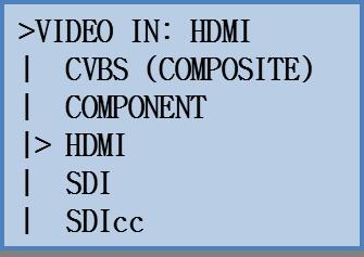 Confirm sub Select Resolution mode PATTER N Confirm sub Select a color pattern when input is not detected *Video SDIcc setting is
